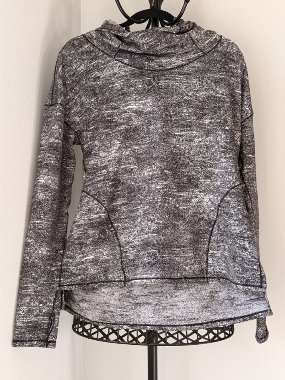 lululemon athletica Marled Black and White Hoodie